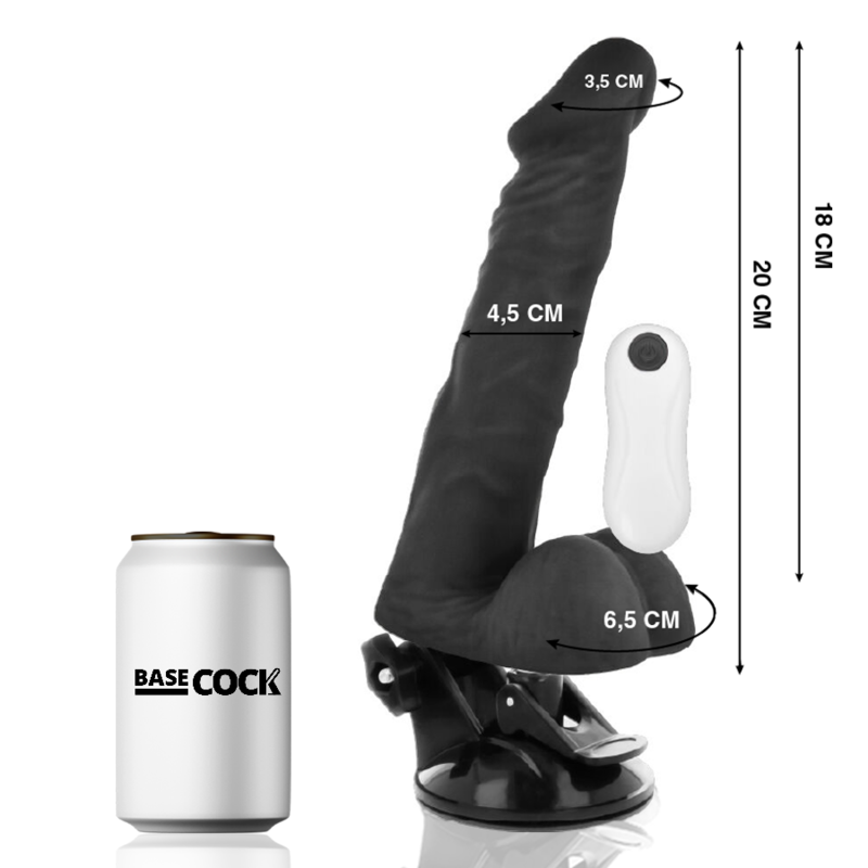 Basecock Articolabile - Massaggiatore con telecomando, colore nero - vista laterale