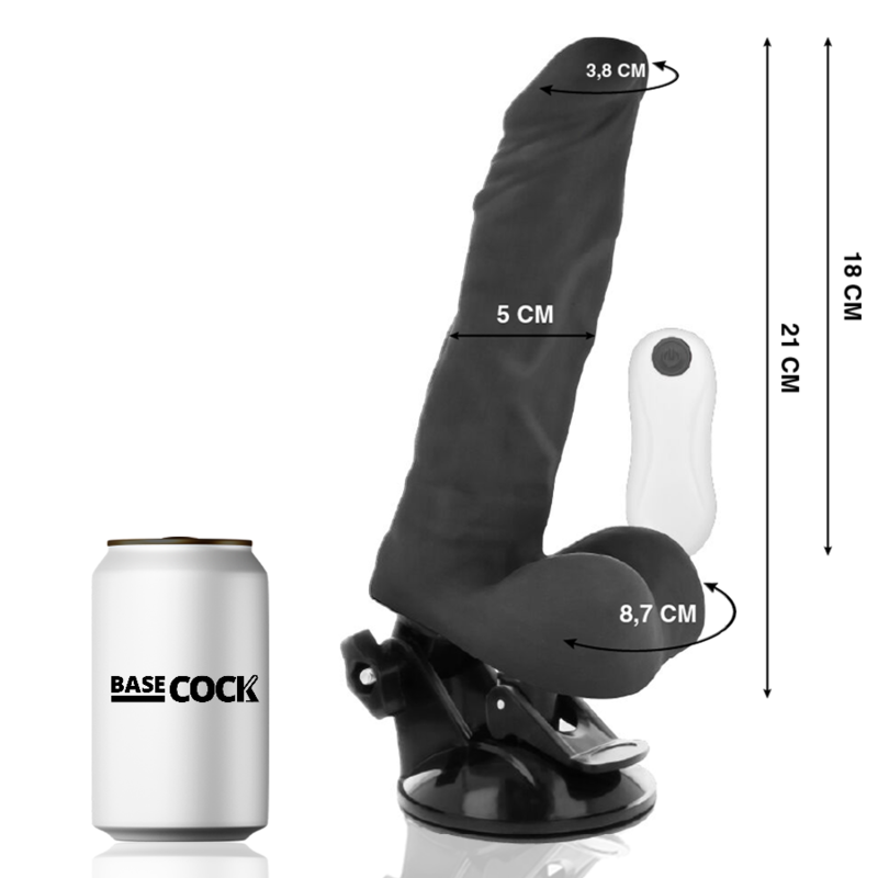 Basecock Articolabile - Massaggiatore con telecomando, colore nero - vista laterale