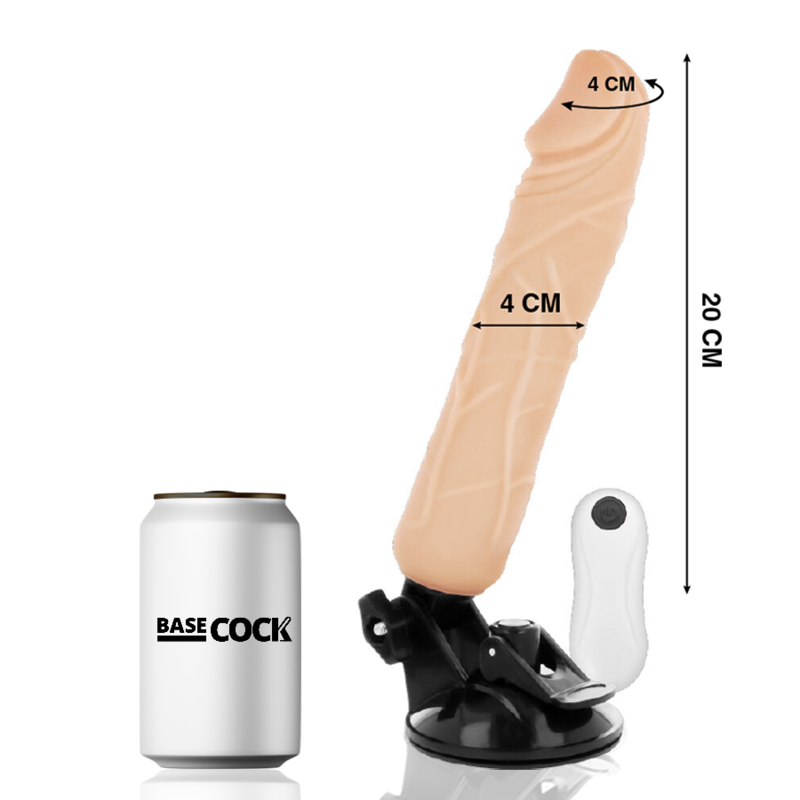 Basecock Flesh 20 CM O 4 CM - Massaggiatore con telecomando, colore naturale - vista laterale