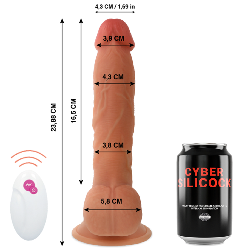Cyber Silicock MR John 23.88 CM O 4.3 CM - Massaggiatore con telecomando - vista laterale