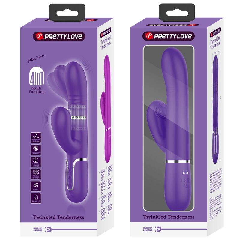 Pretty Love Spot - Massaggiatore doppio, colore viola - nella confezione