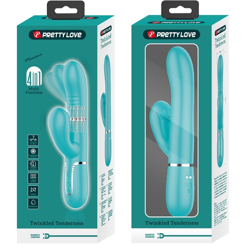 Pretty Love Spot - Massaggiatore doppio, colore verde - nella confezione