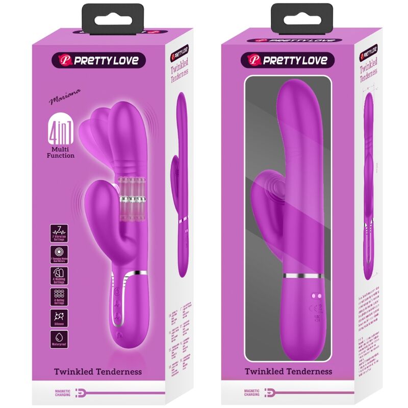 Pretty Love Spot - Massaggiatore doppio, colore fucsia - nella confezione
