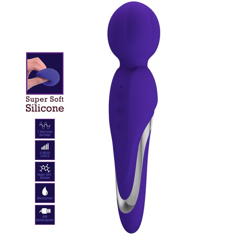 Pretty Love Bacchetta - Massaggiatore, colore walter viola - vista frontale
