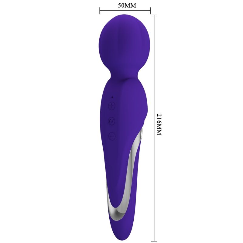 Pretty Love Bacchetta - Massaggiatore, colore walter viola - in mano per le dimensioni