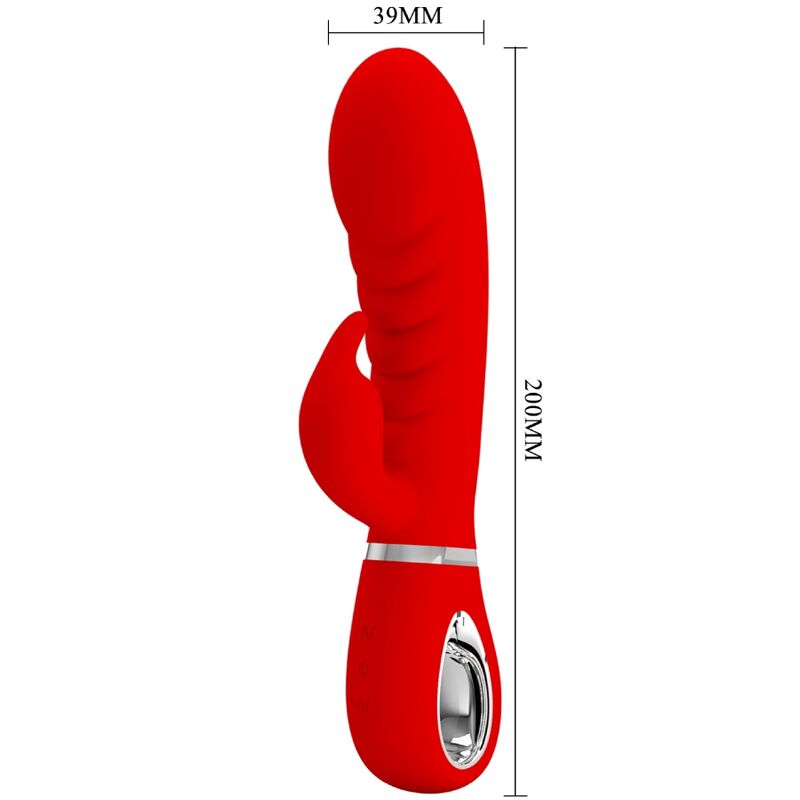 Pretty Love Spot Prescott - Massaggiatore curvo, colore rosso - in mano per le dimensioni