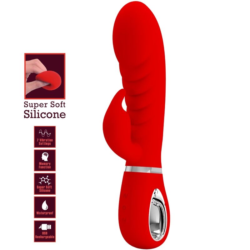 Pretty Love Spot Prescott - Massaggiatore curvo, colore rosso - vista frontale