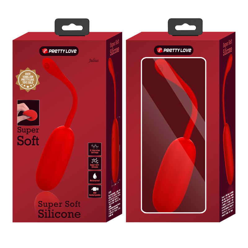 Pretty Love Julius - Ovetto massaggiante, colore rosso - nella confezione