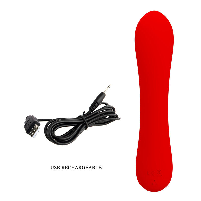 Pretty Love Prescott - Massaggiatore curvo, colore rosso - vista laterale