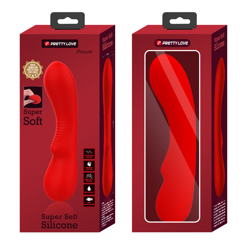 Pretty Love Prescott - Massaggiatore curvo, colore rosso - dettaglio