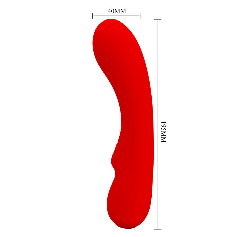 Pretty Love Prescott - Massaggiatore curvo, colore rosso - in mano per le dimensioni
