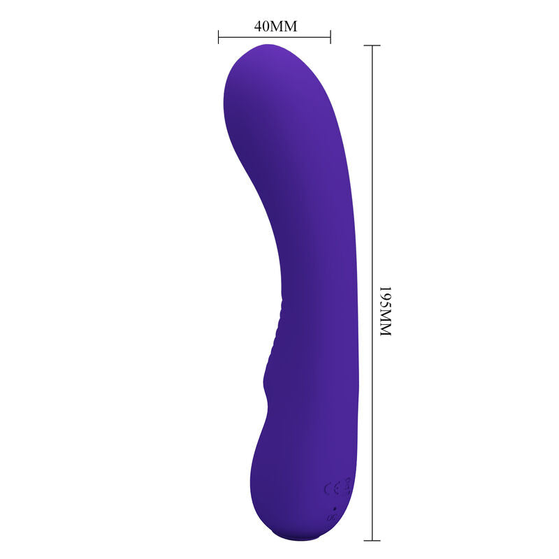 Pretty Love Prescott - Massaggiatore curvo, colore viola - in mano per le dimensioni