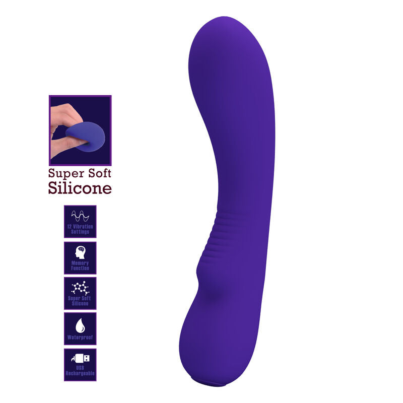 Pretty Love Prescott - Massaggiatore curvo, colore viola - vista frontale