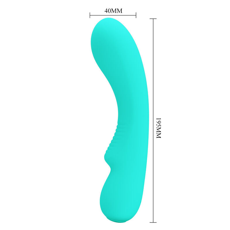 Pretty Love Prescott - Massaggiatore curvo, colore verde - in mano per le dimensioni