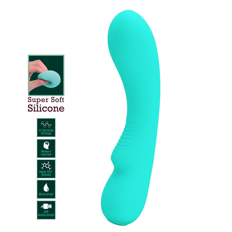Pretty Love Prescott - Massaggiatore curvo, colore verde - vista frontale
