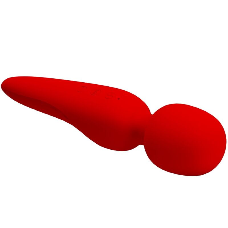 Pretty Love Meredith 12 Modalit - Massaggiatore wand, colore rosso - in mano per le dimensioni