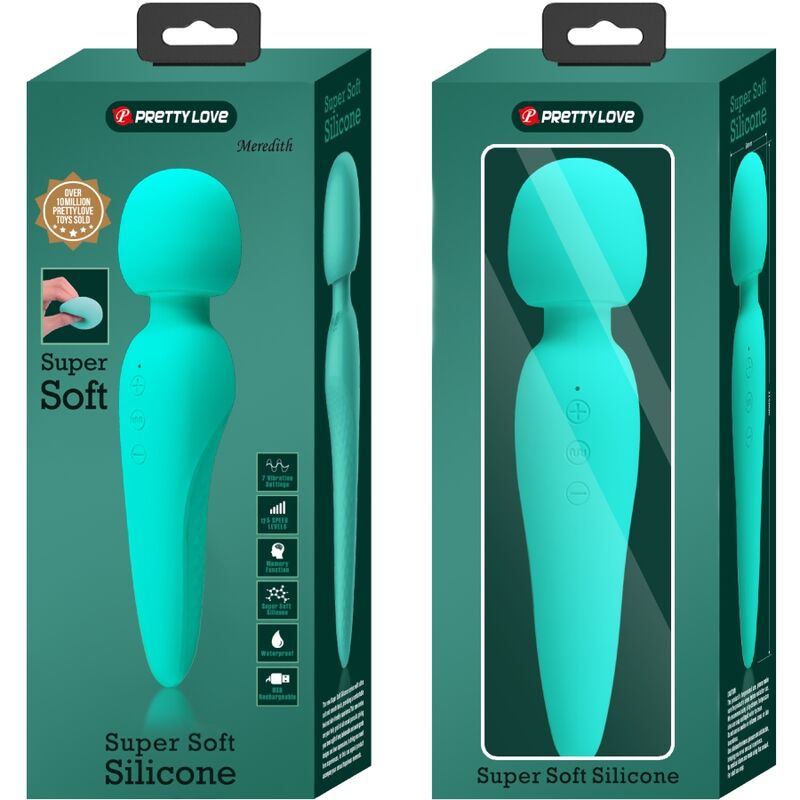 Pretty Love Meredith 12 Modalit - Massaggiatore wand, colore verde - dettaglio