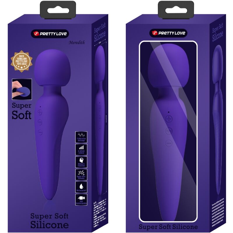 Pretty Love Meredith 12 Modalit - Massaggiatore wand, colore viola - dettaglio