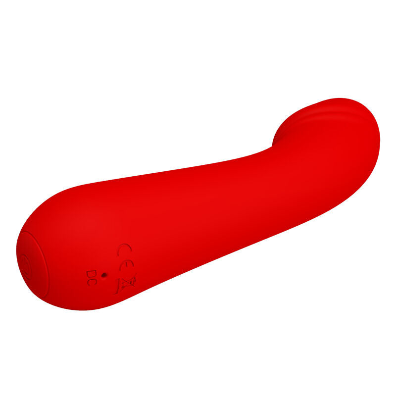 Pretty Love Cetus - Massaggiatore curvo, colore rosso - in mano per le dimensioni