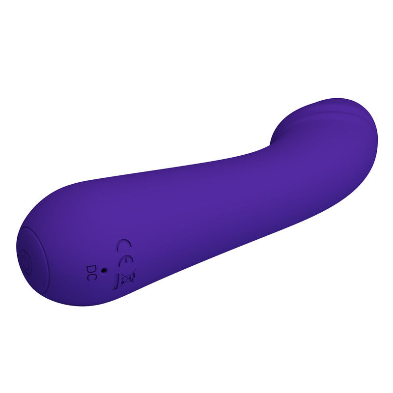 Pretty Love Cetus - Massaggiatore curvo, colore viola - in mano per le dimensioni