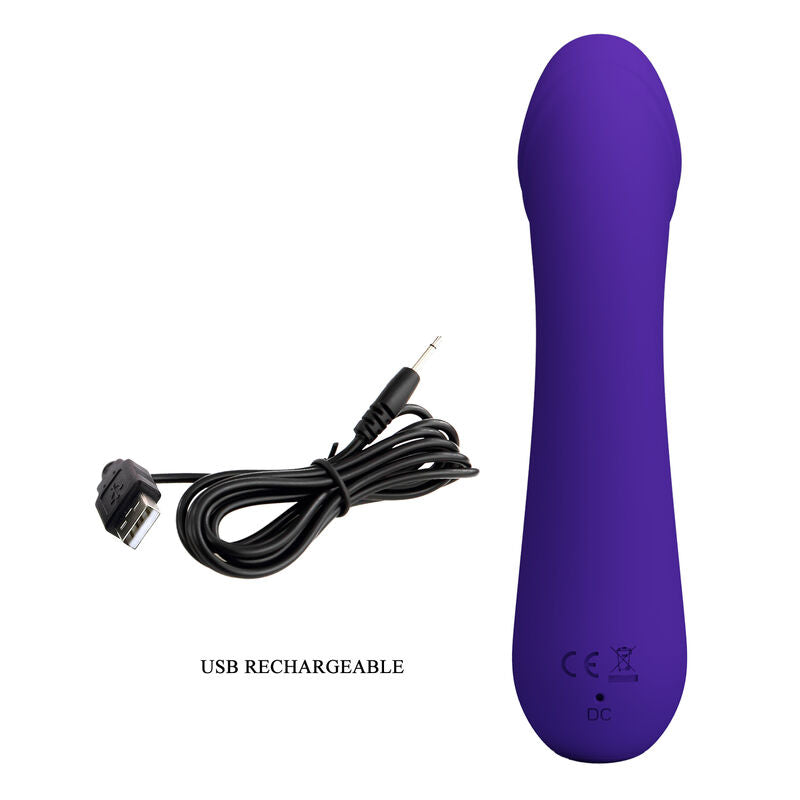 Pretty Love Cetus - Massaggiatore curvo, colore viola - vista laterale