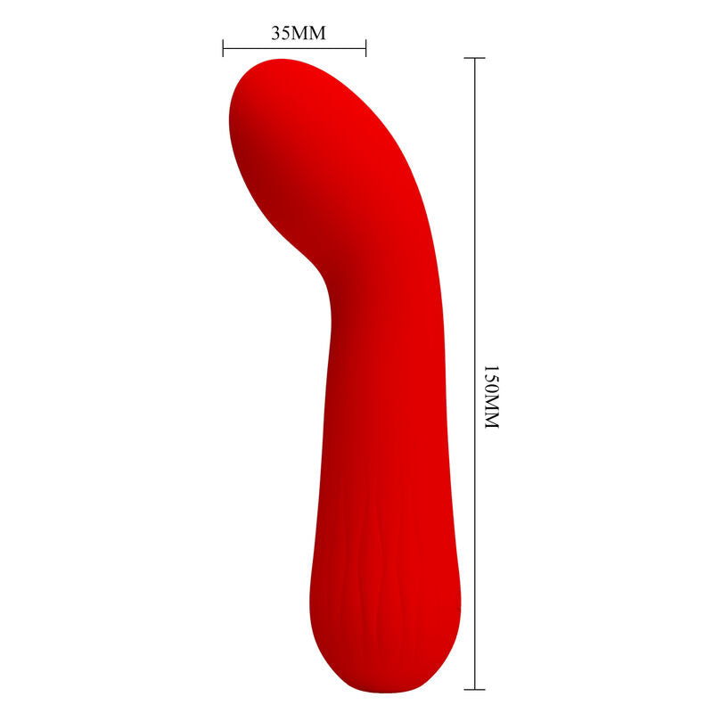 Pretty Love Faun - Massaggiatore curvo, colore rosso - in mano per le dimensioni
