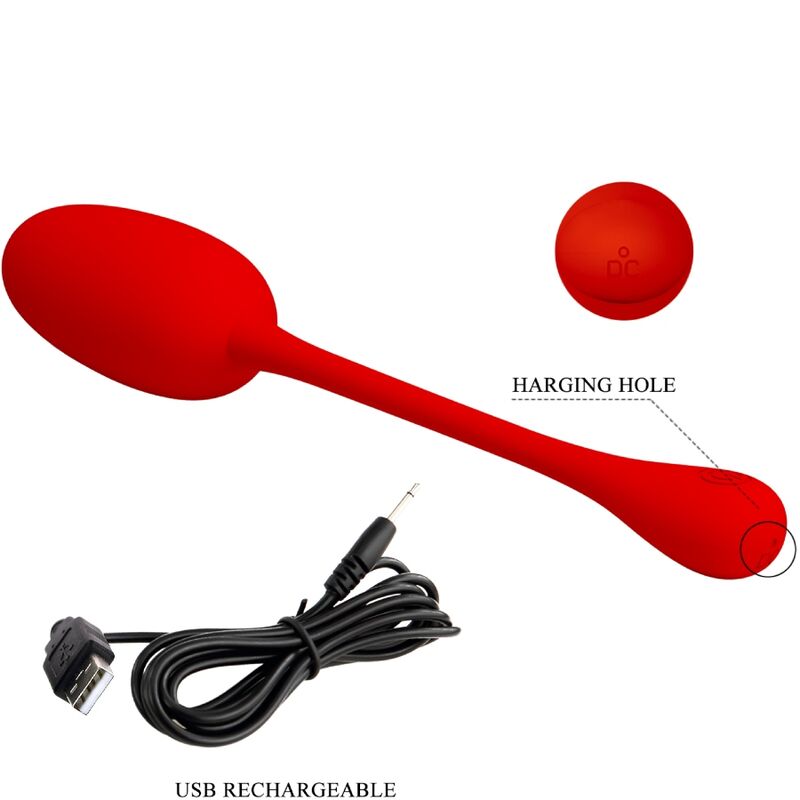 Pretty Love Knucker - Ovetto massaggiante, colore rosso - vista laterale