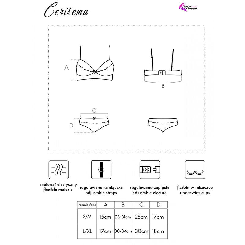 Livco Corsetti Fashion Cerisema LC 21005 - Lingerie - in mano per le dimensioni