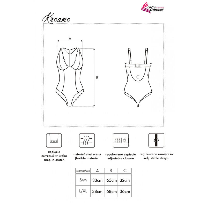 Livco Corsetti Fashion Kreame LC 90546 Corpo - Body - in mano per le dimensioni