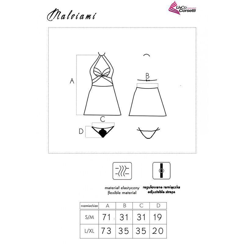 Livco Corsetti Fashion Malviami LC 90625 Camicia + Panty - Completo intimo - vista frontale