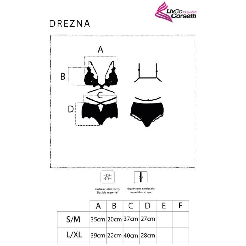 Livco Corsetti Fashion Drezna LC 90733 - Completo intimo - in mano per le dimensioni