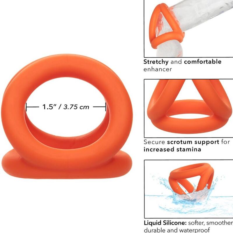 Calexotics Alpha Tri Ring Arancione - Anello per uomo - in mano per le dimensioni