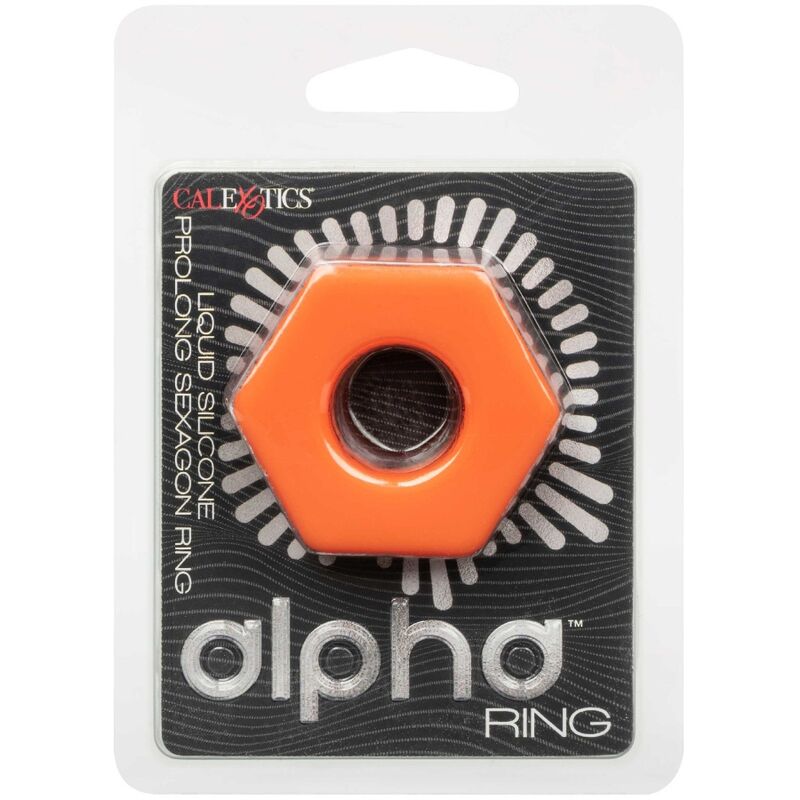 Calexotics Alpha - Anello per uomo, colore prolong sexagon arancione - vista laterale