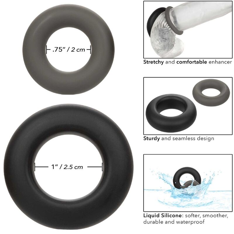 Calexotics Alpha - Anello per uomo, colore 2 anelli prolong grigio - vista laterale