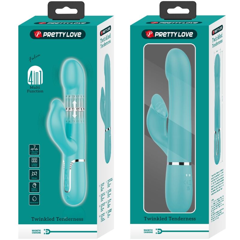 Pretty Love Perle Vibranti - Massaggiatore doppio, colore verde - nella confezione