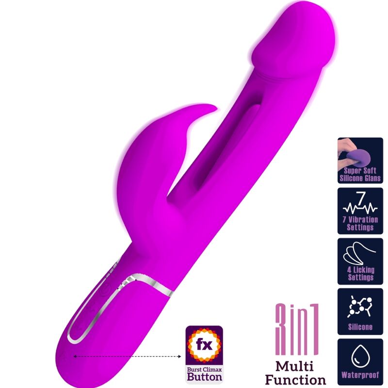 Pretty Love Dejon - Massaggiatore doppio, colore fucsia - nella confezione
