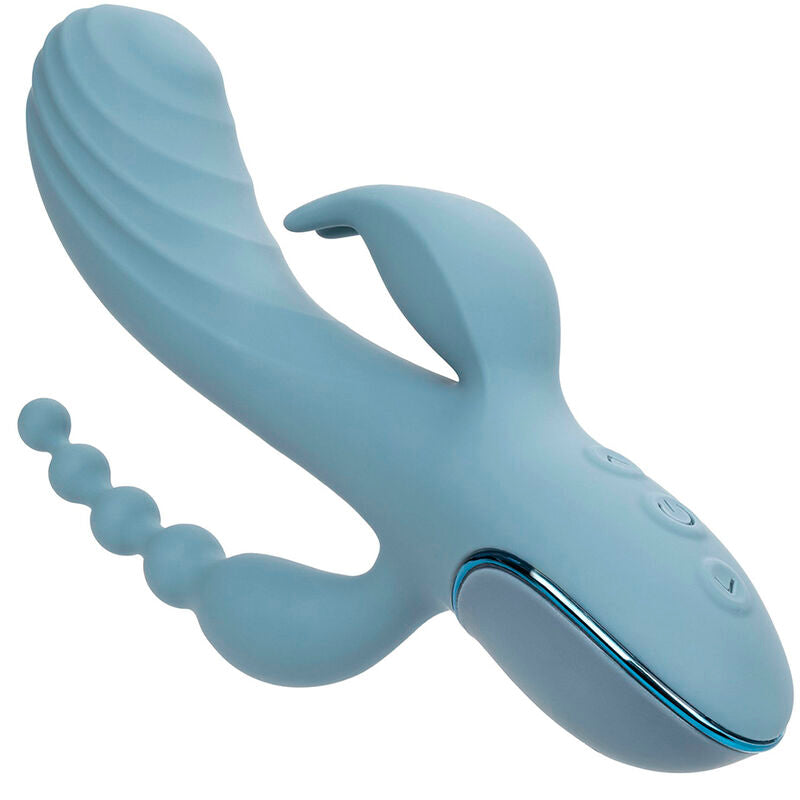 Calexotics Triple Ecstasy - Massaggiatore doppio - in mano per le dimensioni