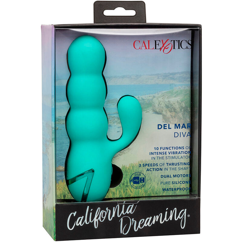 Calexotics Mar Diva Rabbir Aqua Green - Massaggiatore doppio - vista frontale