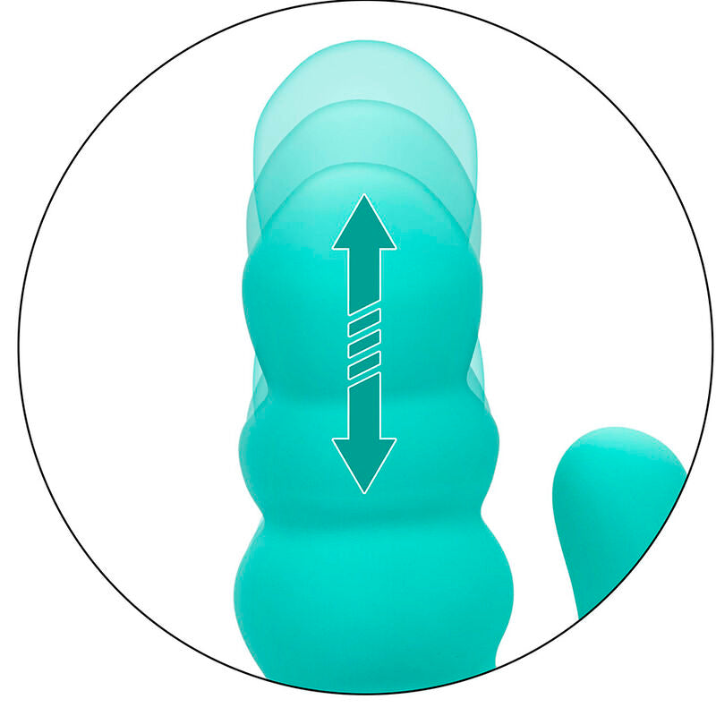 Calexotics Mar Diva Rabbir Aqua Green - Massaggiatore doppio - in mano per le dimensioni