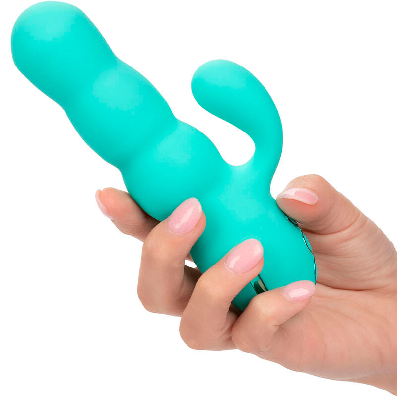 Calexotics Mar Diva Rabbir Aqua Green - Massaggiatore doppio - vista frontale
