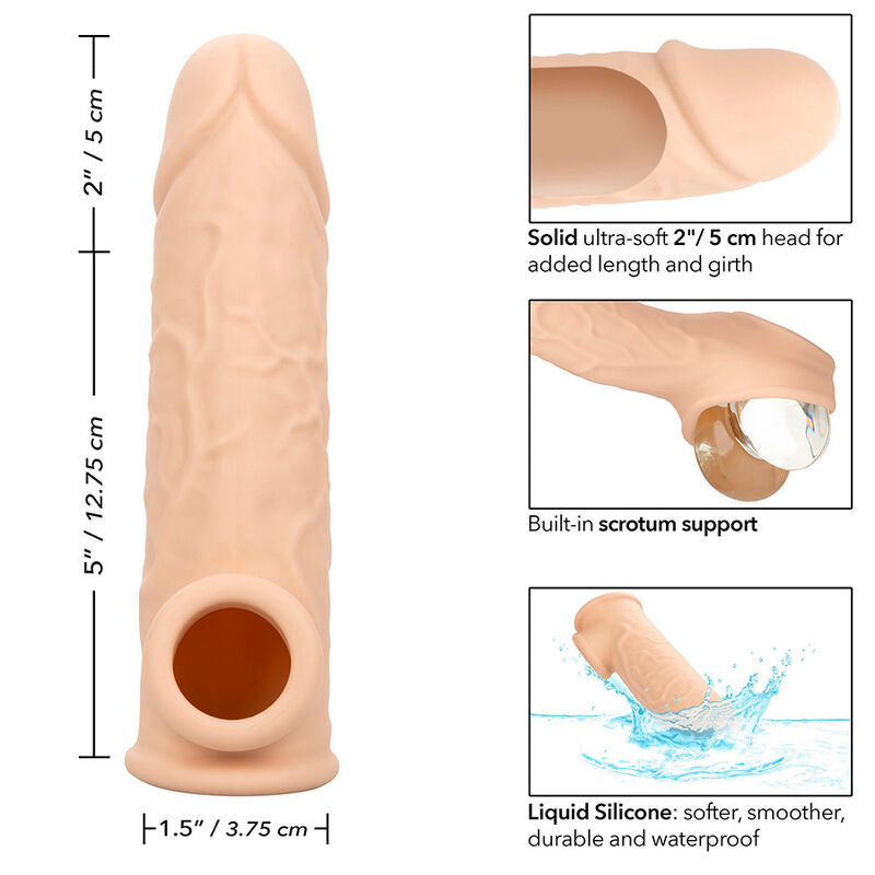 Calexotics Performance Maxx Life Like Extension 7 Pelle Marrone - Accessorio intimo, colore standard - in mano per le dimensi