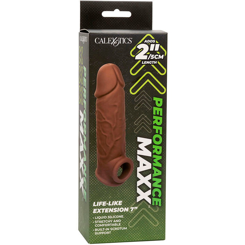 Calexotics Performance Maxx Life Like Extension 7 Pelle Marrone - Accessorio intimo, colore 7 marrone - retro