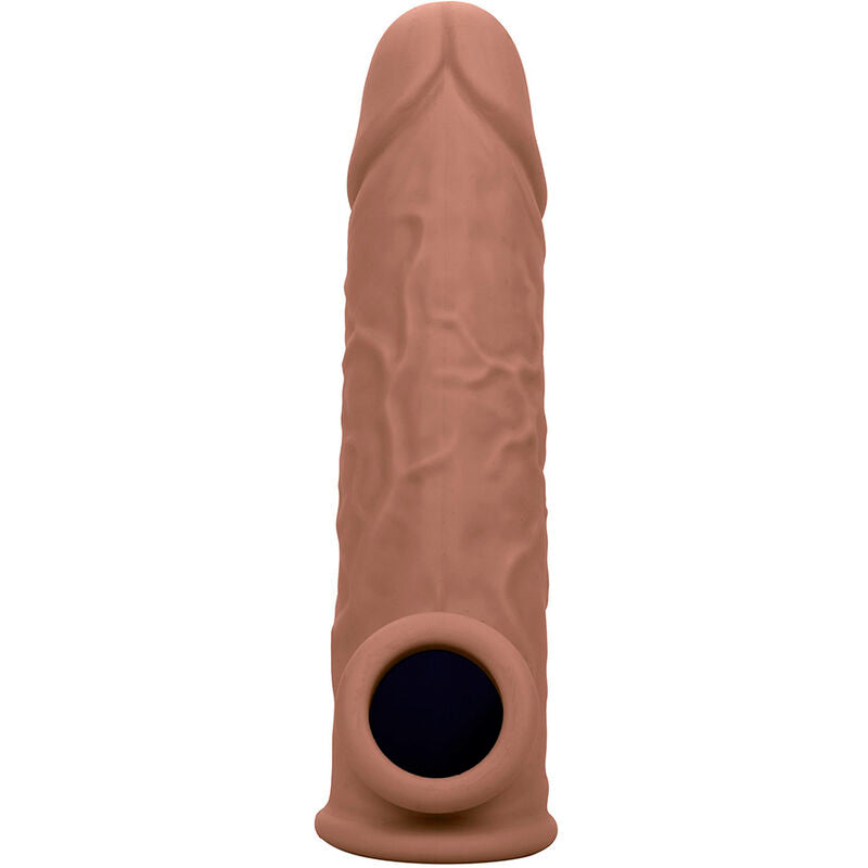 Calexotics Performance Maxx Life Like Extension 7 Pelle Marrone - Accessorio intimo, colore 7 marrone - in mano per le dimens