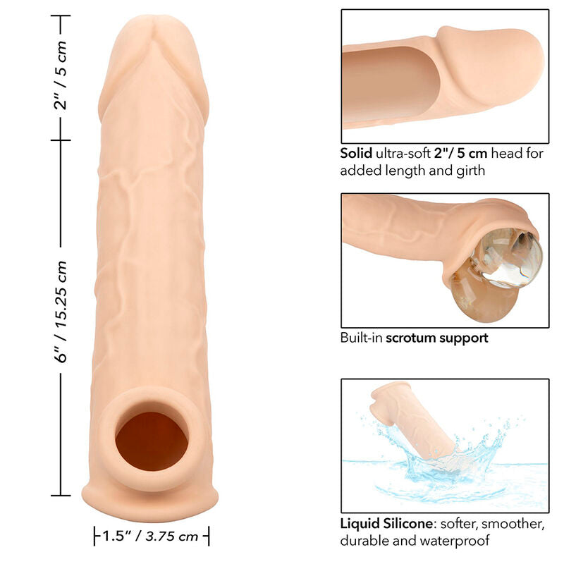 Calexotics Performance Maxx Life Like Extension 7 Pelle Marrone - Accessorio intimo, colore standard - in mano per le dimensi