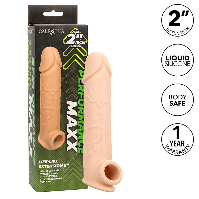Calexotics Performance Maxx Life Like Extension 7 Pelle Marrone - Accessorio intimo, colore standard - vista laterale