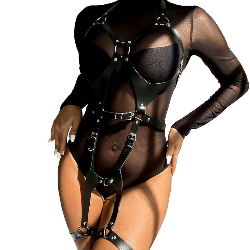 Subblime Imbracatura Completa - Lingerie, colore fibbie pelle nera - vista laterale