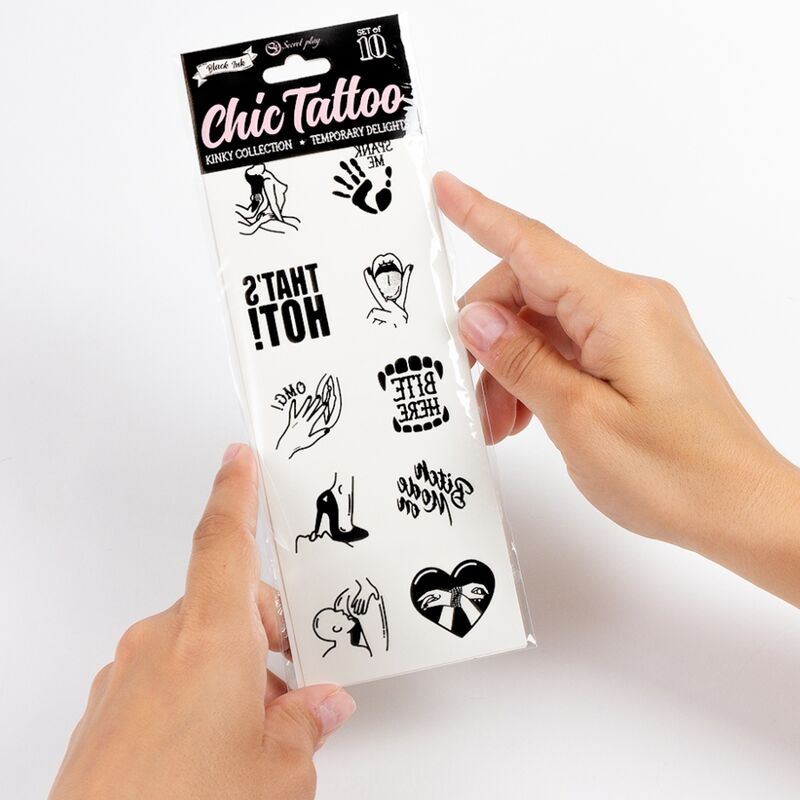 Secret Play 10 Tatuaggi Temporanei Collezione Kinky - Accessorio intimo - nella confezione