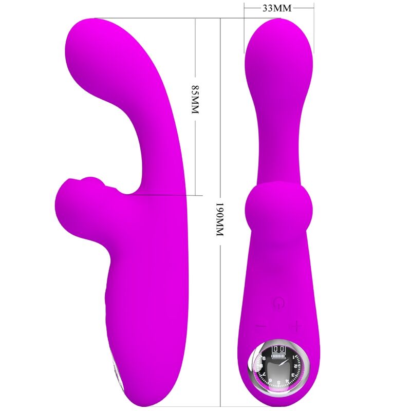 Pretty Love Skylar - Massaggiatore doppio, colore viola - vista laterale