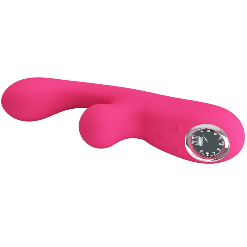 Pretty Love Skylar - Massaggiatore doppio, colore rosa - in mano per le dimensioni