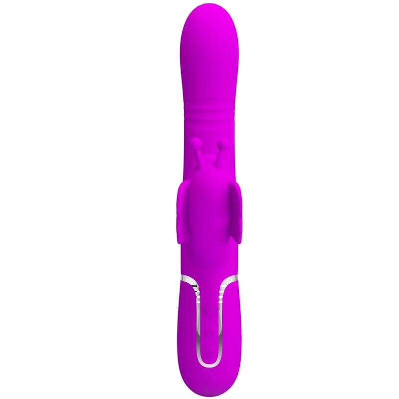 Pretty Love 1 Farfalla - Massaggiatore doppio, colore fucsia - vista laterale